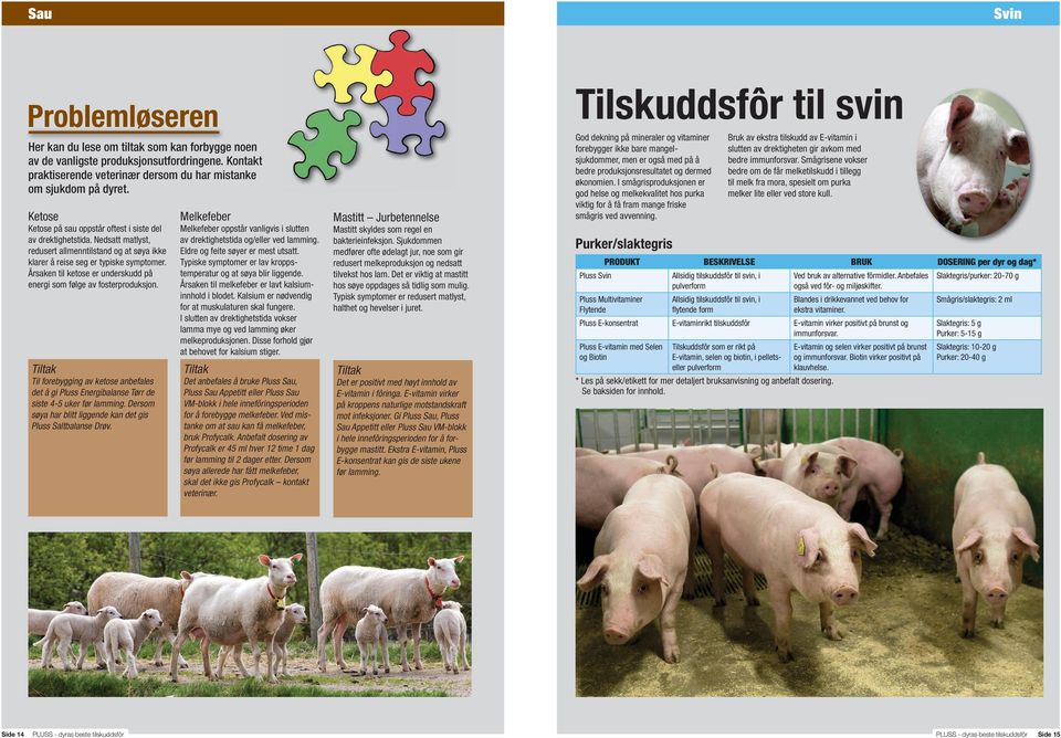 Årsaken til ketose er underskudd på energi som følge av fosterproduksjon. Til forebygging av ketose anbefales det å gi Pluss Energibalanse Tørr de siste 4-5 uker før lamming.