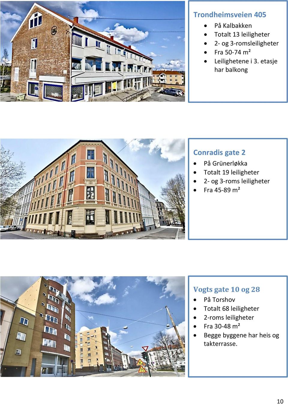 etasje har balkong Conradis gate 2 På Grünerløkka Totalt 19 leiligheter 2- og 3-roms