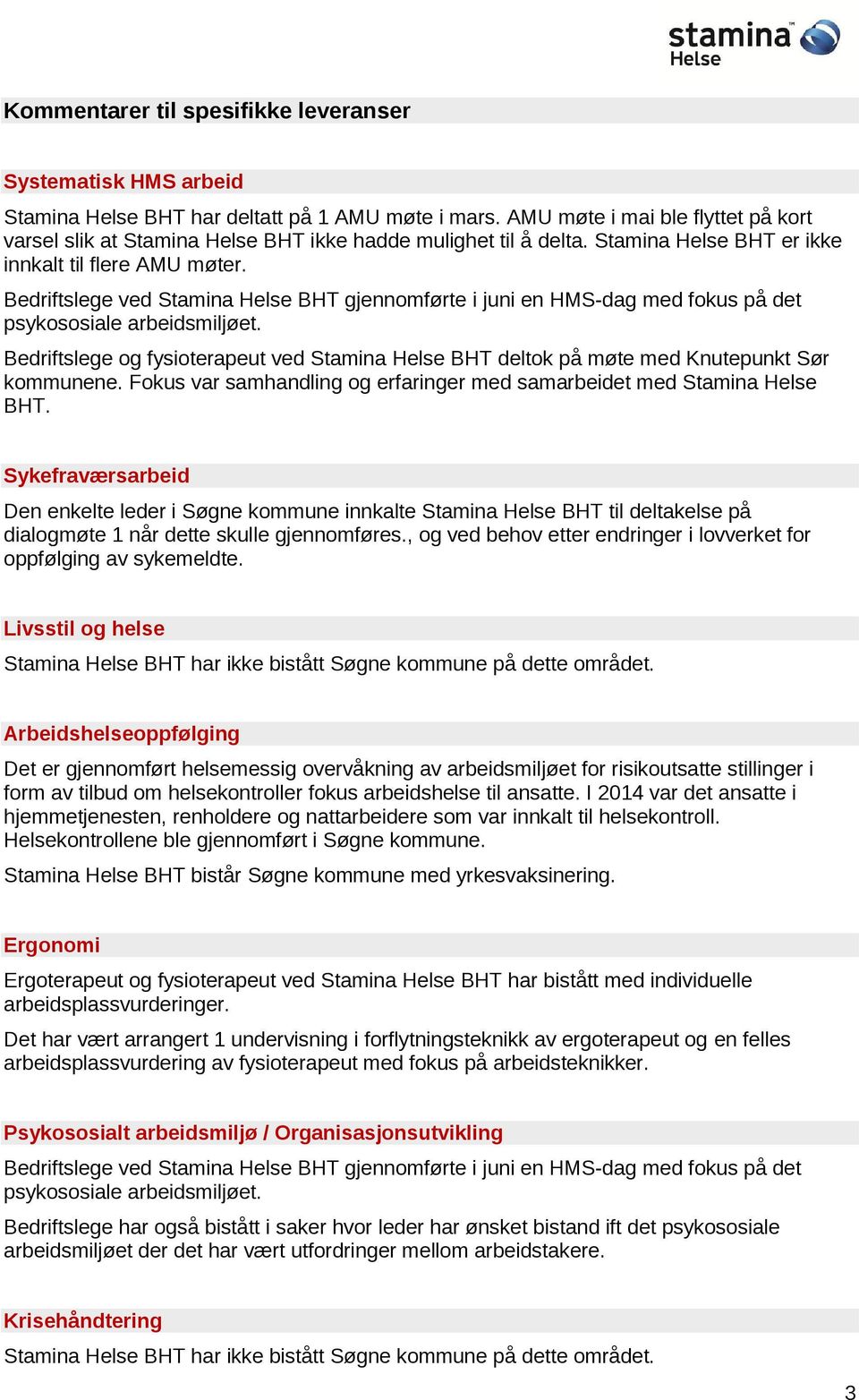 Bedriftslege ved Stamina Helse BHT gjennomførte i juni en HMS-dag med fokus på det psykososiale arbeidsmiljøet.