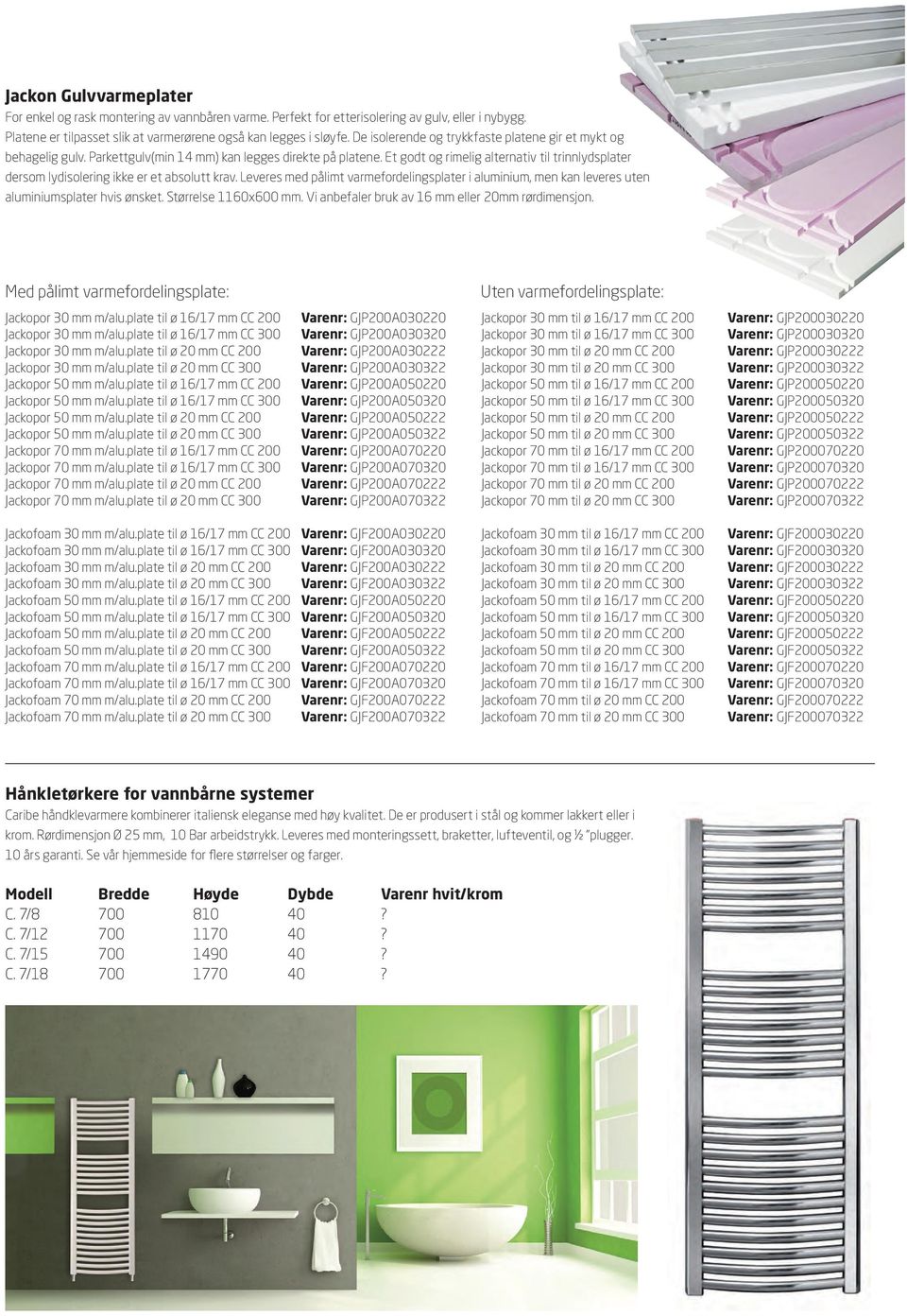 Et godt og rimelig alternativ til trinnlydsplater dersom lydisolering ikke er et absolutt krav. Leveres med pålimt varmefordelingsplater i aluminium, men kan leveres uten aluminiumsplater hvis ønsket.