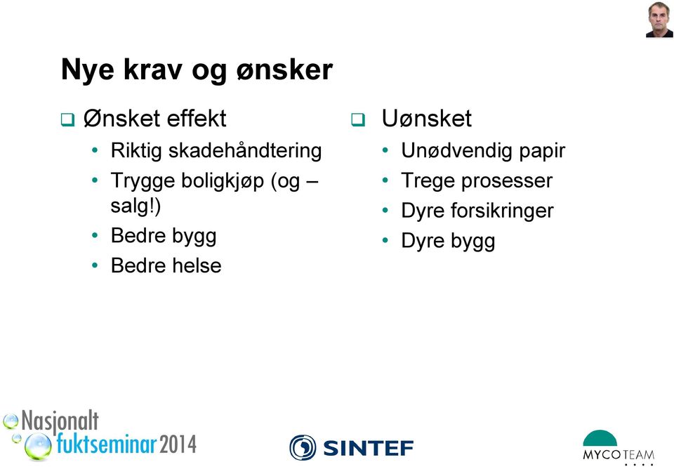 ) Bedre bygg Bedre helse Uønsket Unødvendig