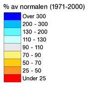 1.1.1.2 Nedbør På store deler av Østlandet, Sørlandet og på indre strøk av Troms og Finnmark kom det i fjerde kvartal mer nedbør enn normalt.