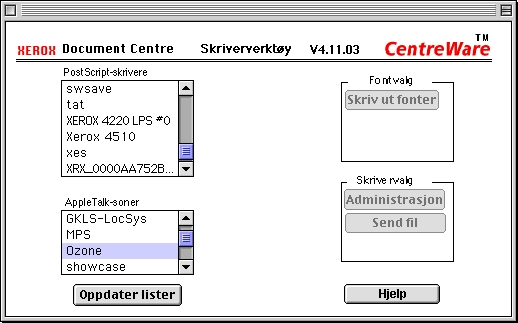Bruke Macintosh Skriververktøy Slik bruker du Macintosh Skriververktøy: 1 Dobbeltklikk på ikonet Xerox Skriververktøy på skrivebordet for å starte verktøyet.