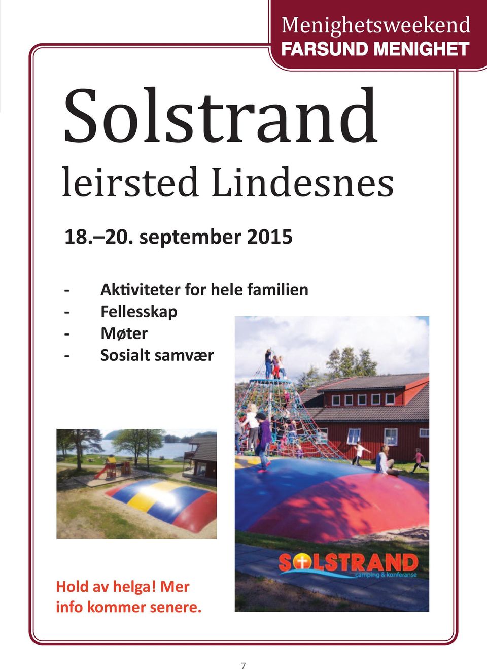 Solstrand leirsted Lindesnes - Aktiviteter for