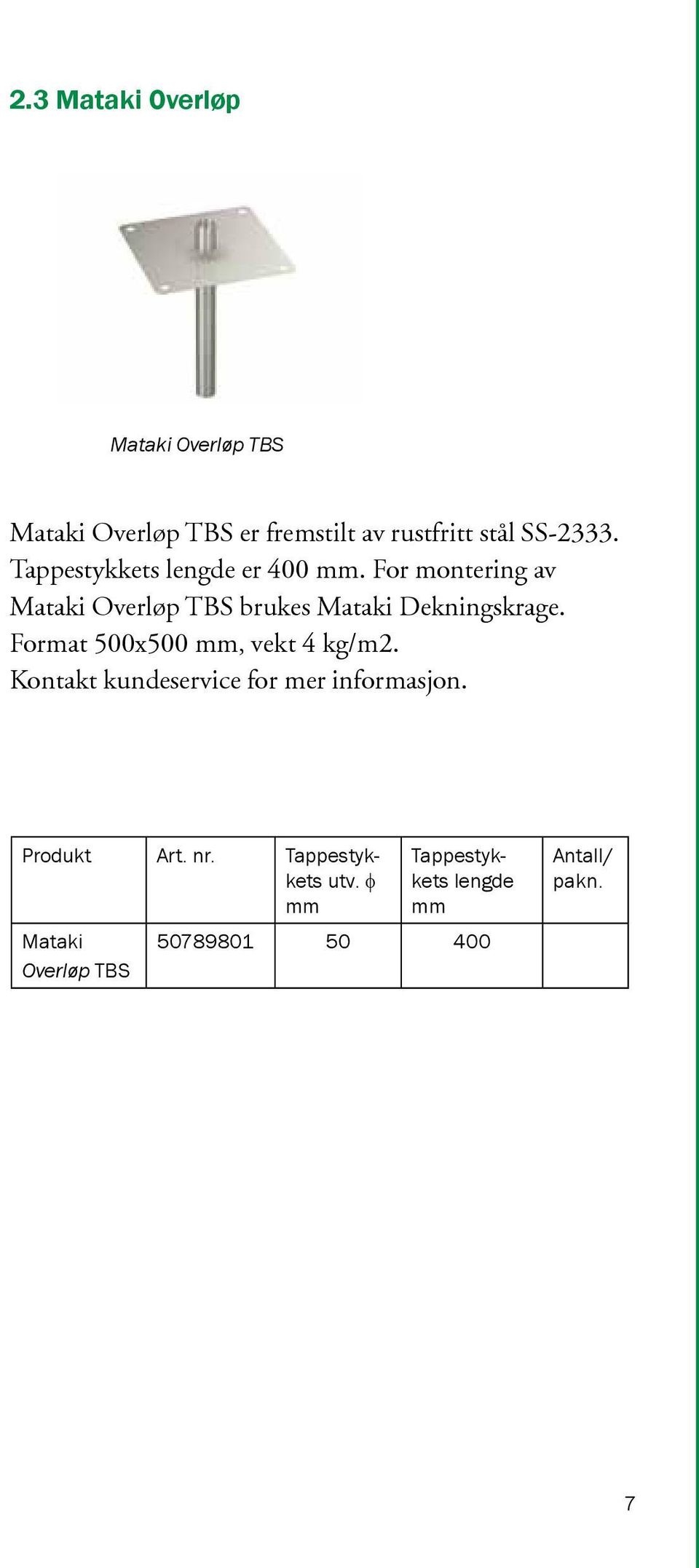 Format 500x500 mm, vekt 4 kg/m2. Kontakt kundeservice for mer informasjon. Produkt Art. nr.