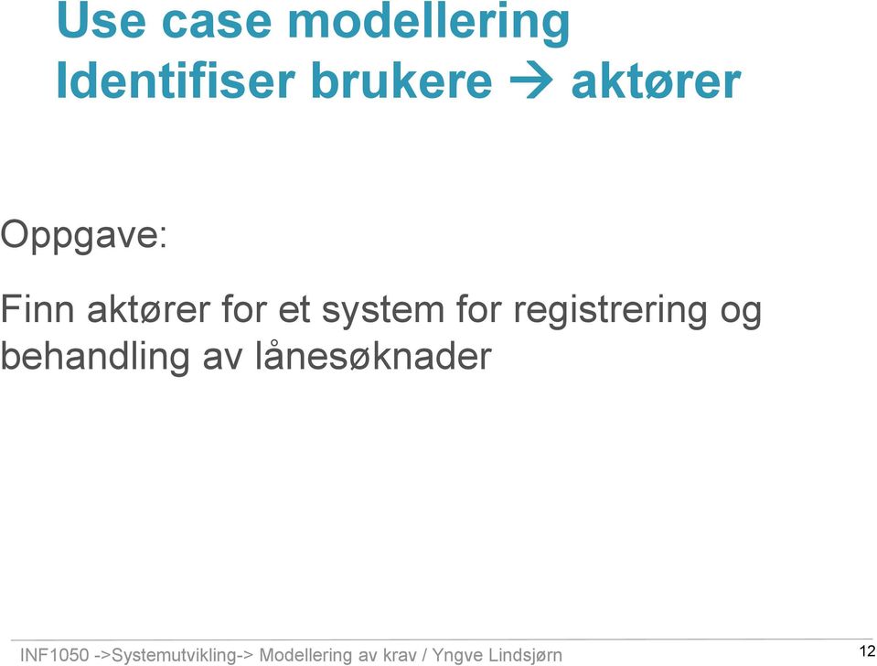 registrering og behandling av lånesøknader