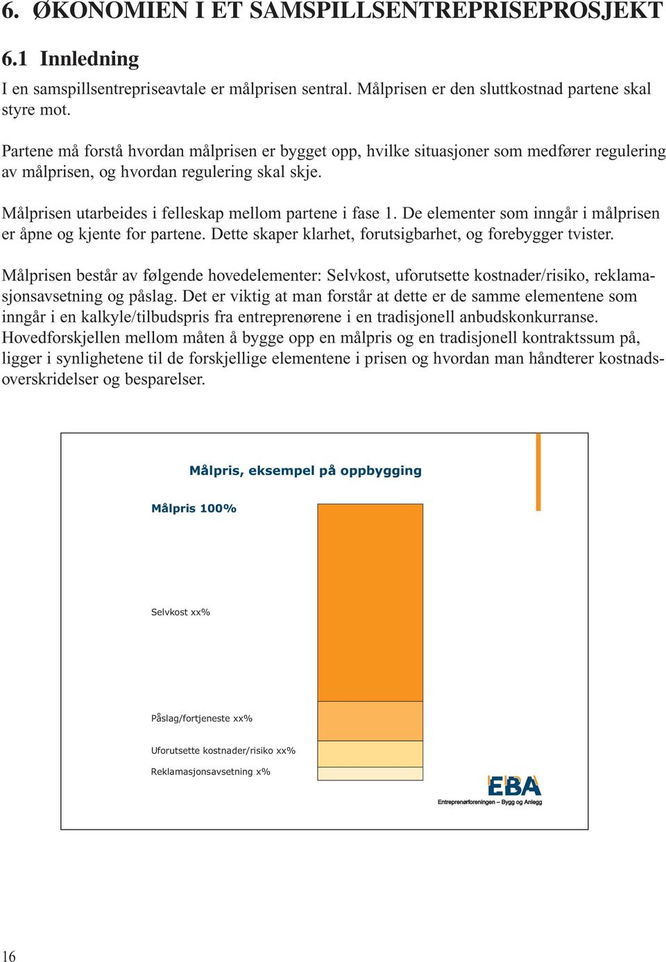 De elementer som inngår i målprisen er åpne og kjente for partene. Dette skaper klarhet, forutsigbarhet, og forebygger tvister.