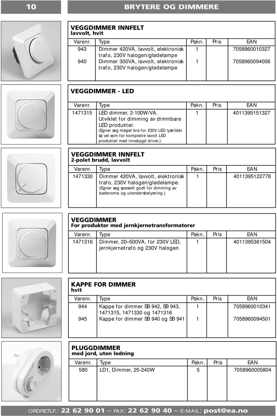 (Egner seg meget bra for 230V LED lyskilder så vel som for komplette lavolt LED produkter med innebygd driver.