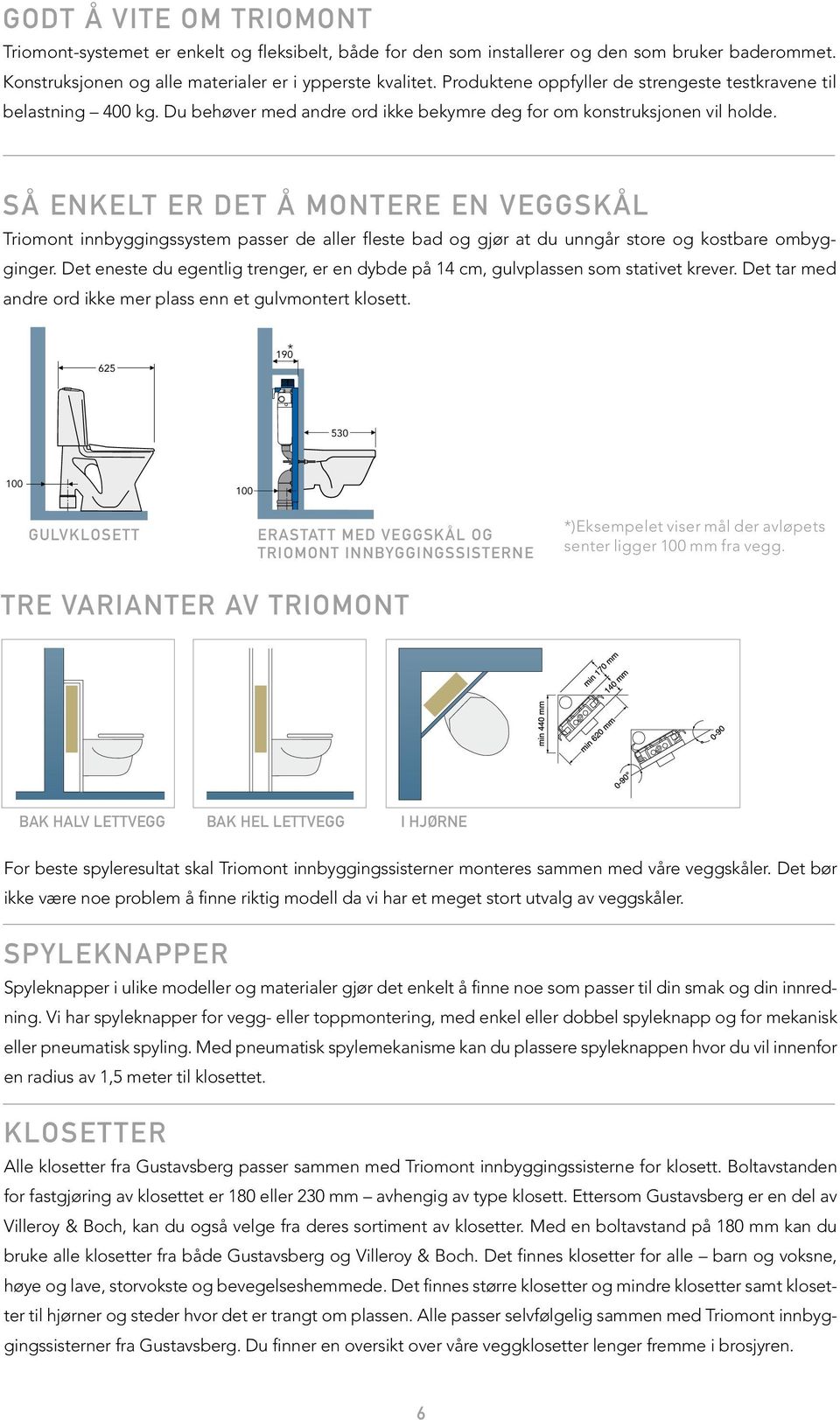 Så enkelt er det å montere en veggskål Triomont innbyggingssystem passer de aller fleste bad og gjør at du unngår store og kostbare ombygginger.