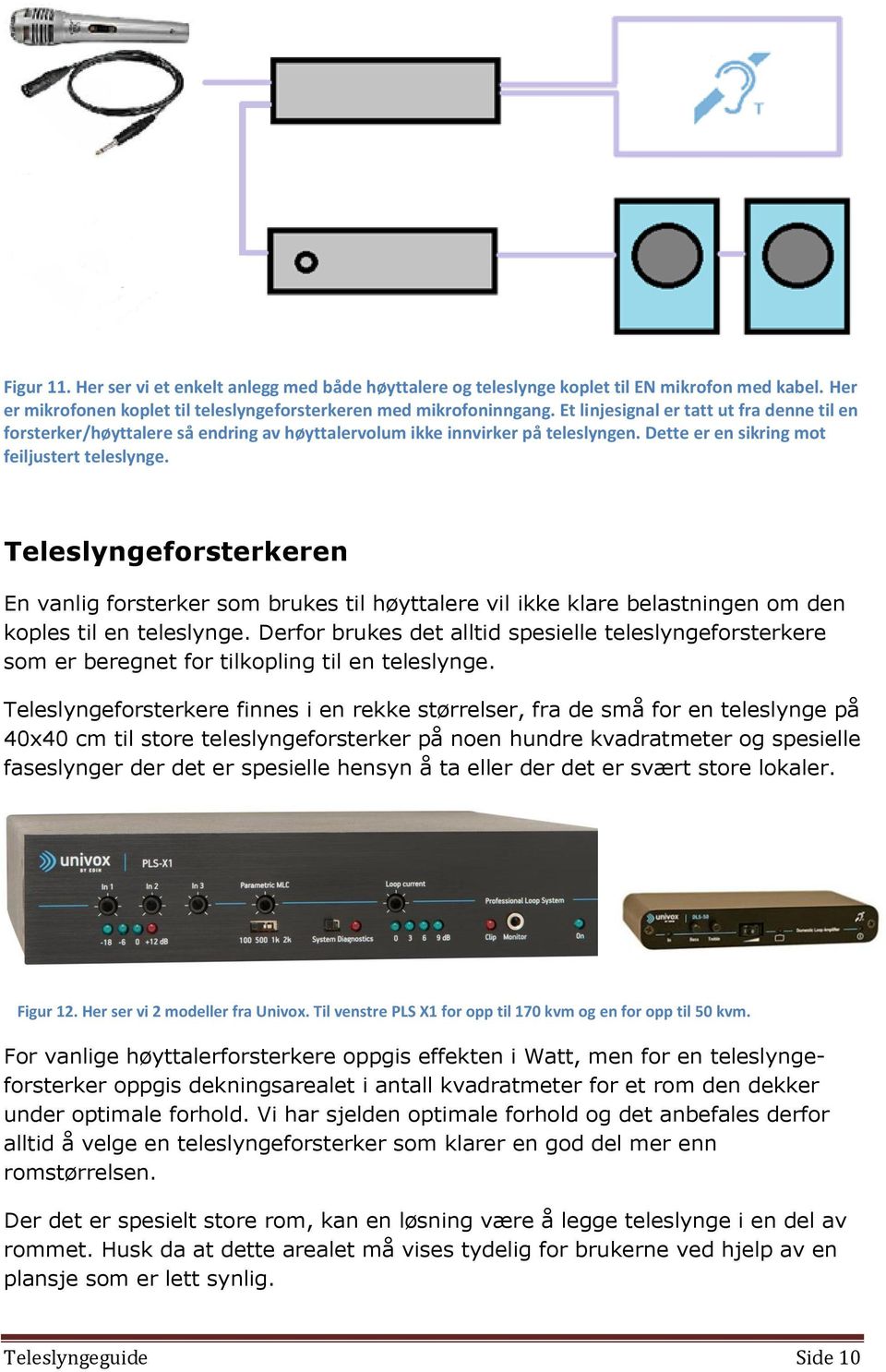 Teleslyngeforsterkeren En vanlig forsterker som brukes til høyttalere vil ikke klare belastningen om den koples til en teleslynge.