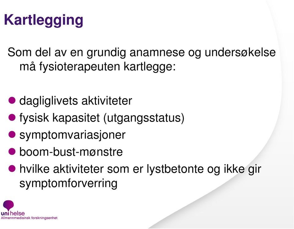 kapasitet (utgangsstatus) symptomvariasjoner boom-bust-mønstre