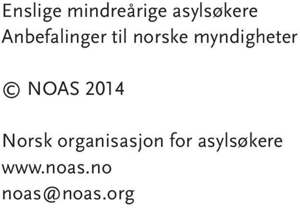 myndigheter NOAS 2014 Norsk