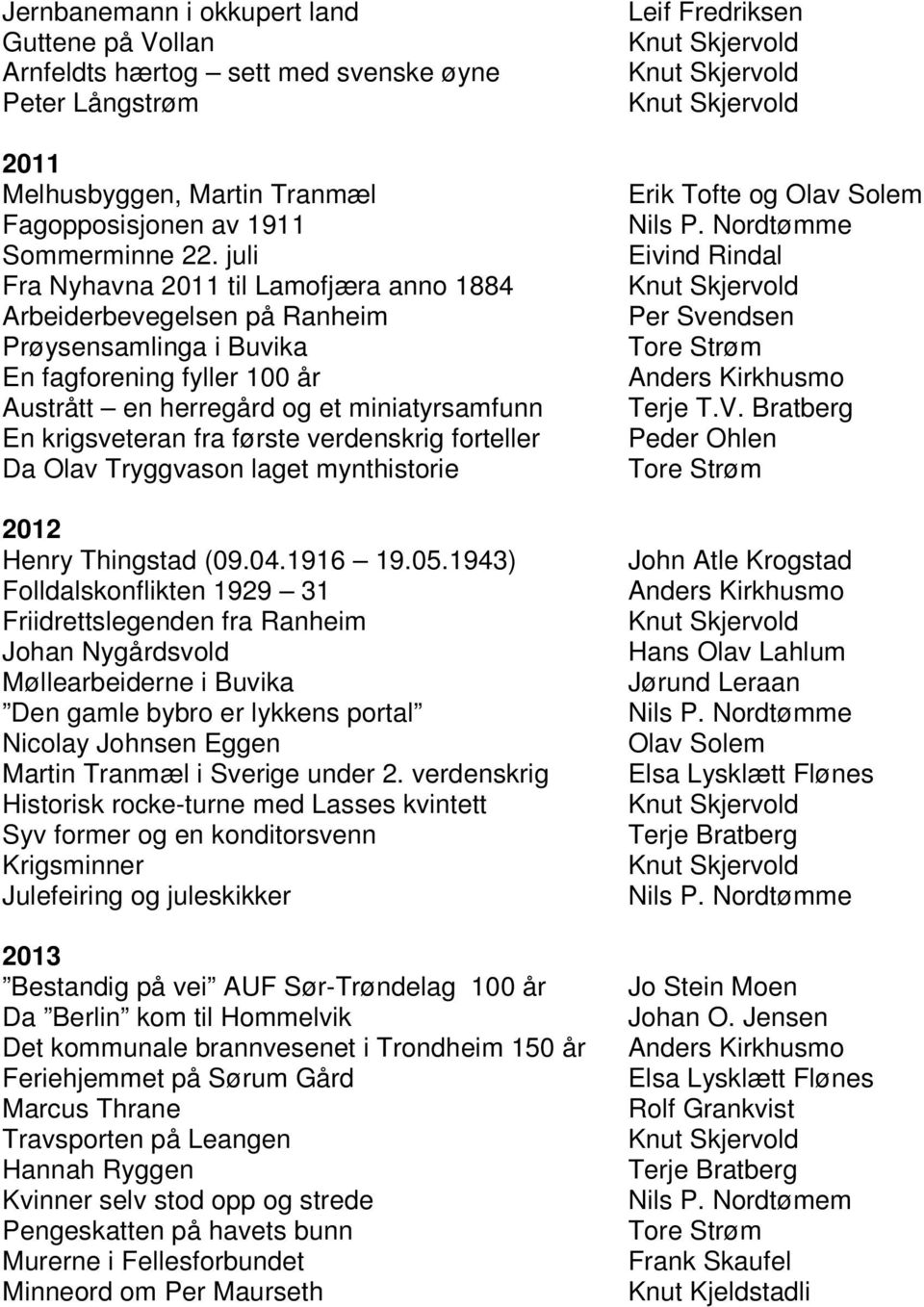 første verdenskrig forteller Da Olav Tryggvason laget mynthistorie 2012 Henry Thingstad (09.04.1916 19.05.