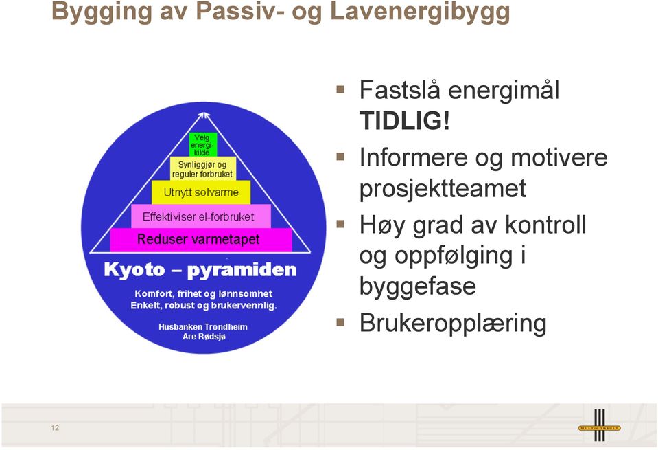 Informere og motivere prosjektteamet Høy