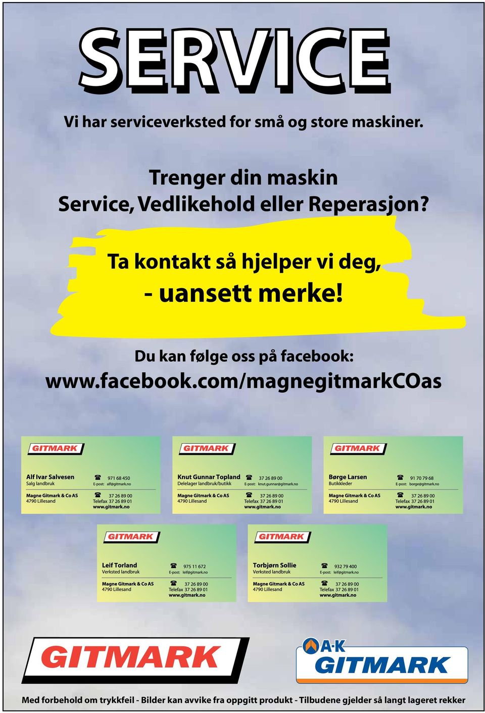 Ta kontakt så hjelper vi deg, - uansett merke! Du kan følge oss på facebook: www.