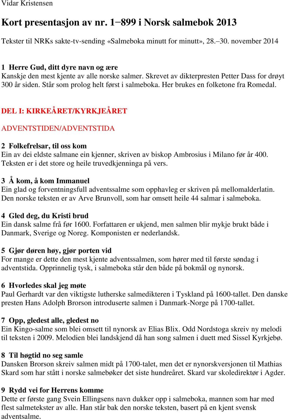 Kort presentasjon av nr i Norsk salmebok PDF Free Download