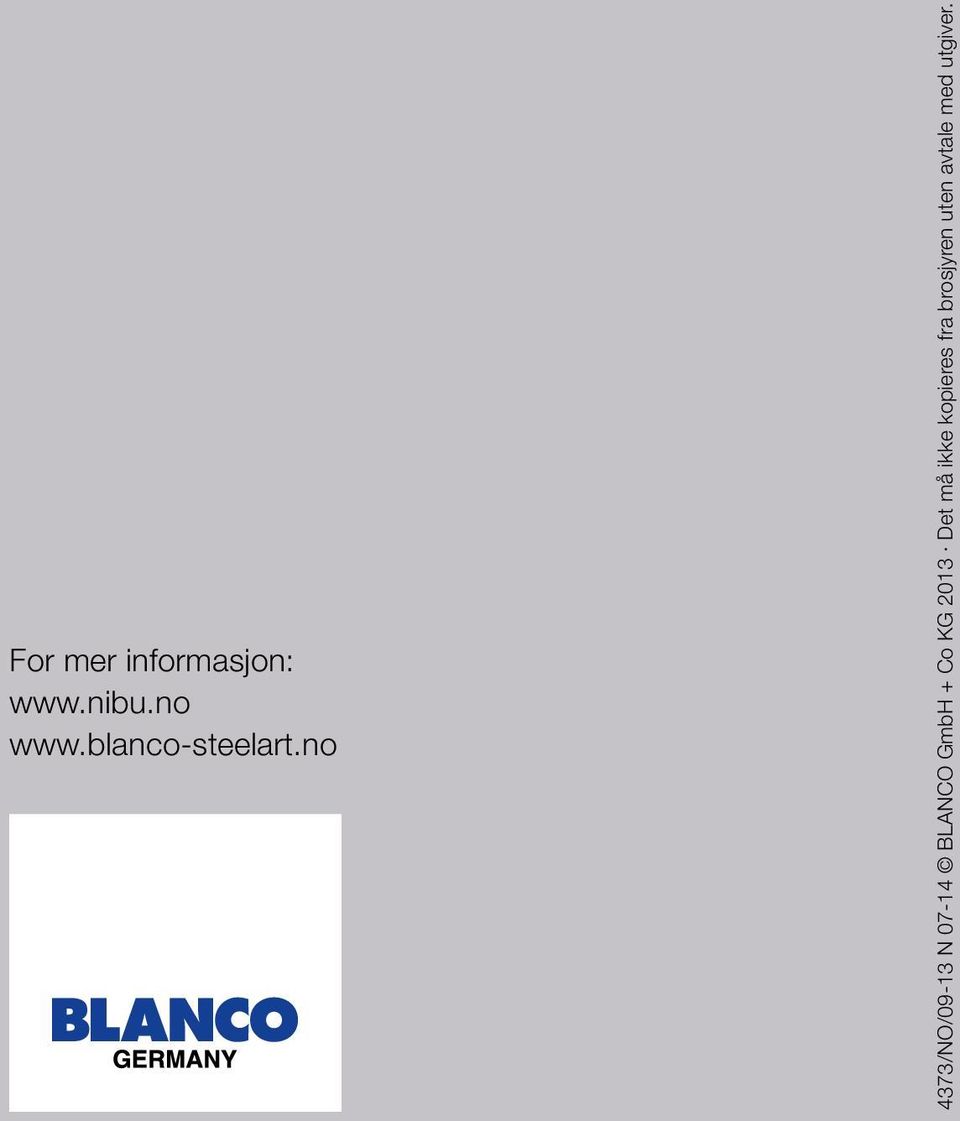 no 4373/NO/09-13 N 07-14 BLANCO GmbH +