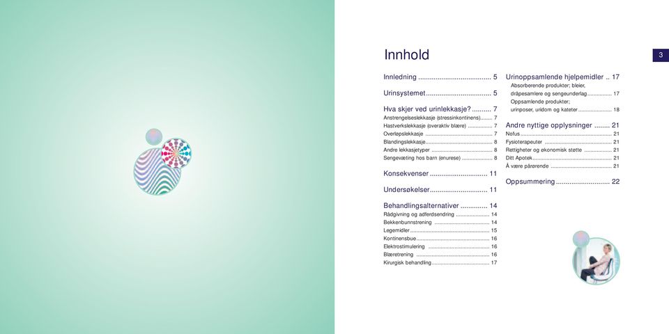 . 17 Absorberende produkter; bleier, dråpesamlere og sengeunderlag... 17 Oppsamlende produkter; urinposer, uridom og kateter... 18 Andre nyttige opplysninger... 21 Nofus... 21 Fysioterapeuter.