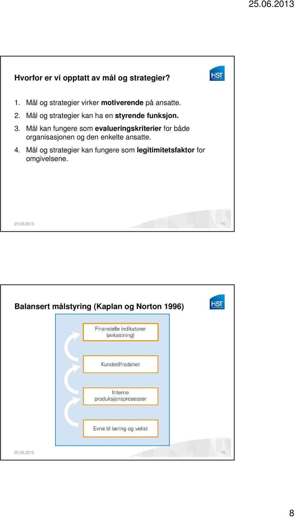 Mål og strategier kan ha en styrende funksjon. 3.