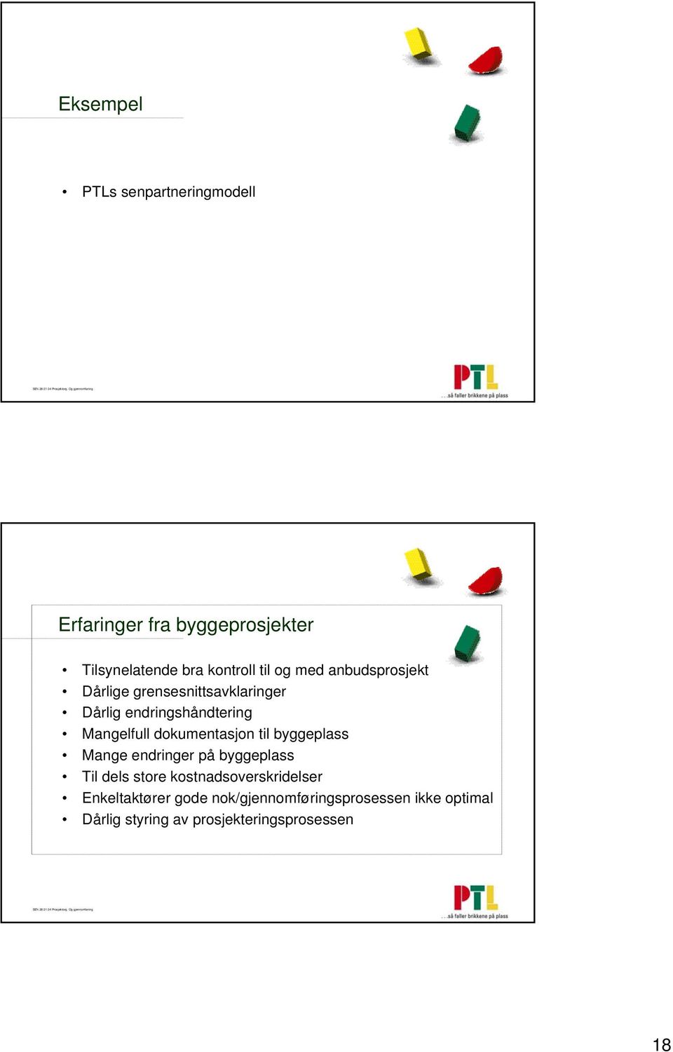 dokumentasjon til byggeplass Mange endringer på byggeplass Til dels store kostnadsoverskridelser