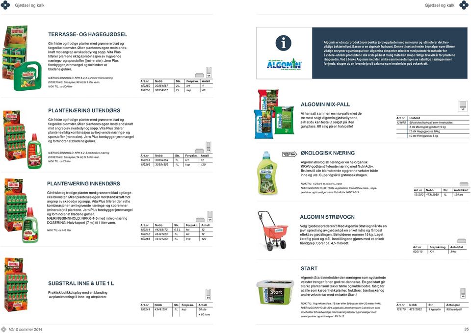 i Algomin er et naturprodukt som beriker jord og planter med mineraler og stimulerer det livsviktige bakterielivet. Basen er en algekalk fra havet.