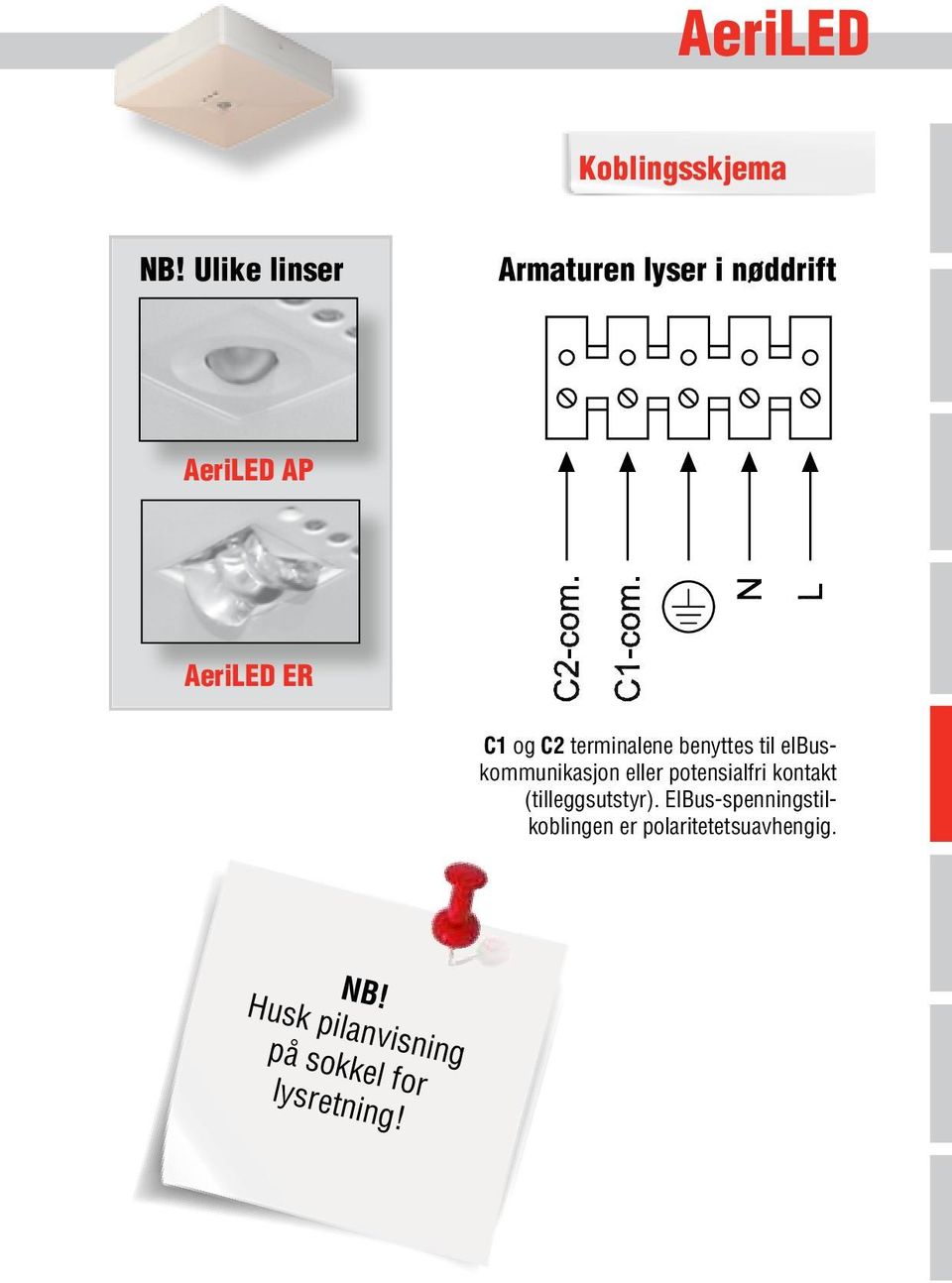 terminalene benyttes til elbuskommunikasjon eller potensialfri kontakt