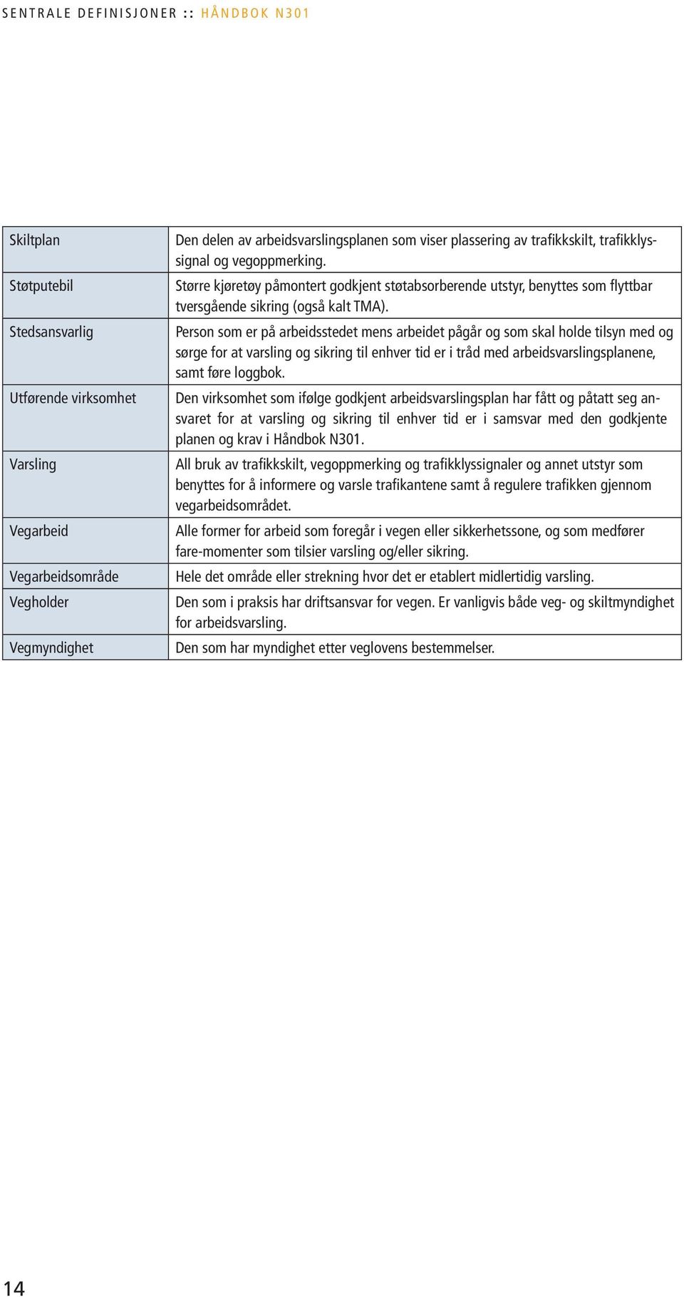 Person som er på arbeidsstedet mens arbeidet pågår og som skal holde tilsyn med og sørge for at varsling og sikring til enhver tid er i tråd med arbeidsvarslingsplanene, samt føre loggbok.