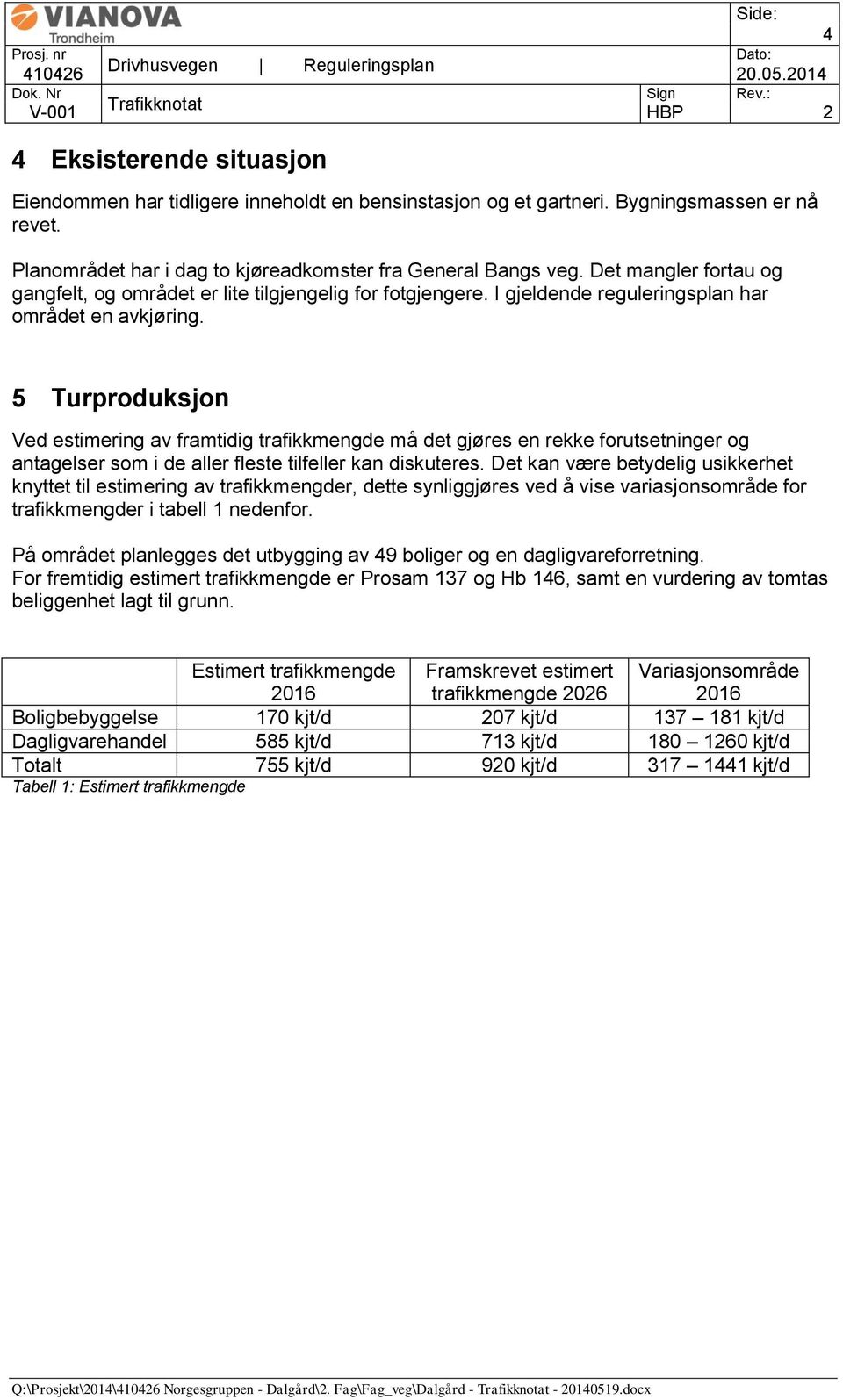 5 Turproduksjon Ved estimering av framtidig trafikkmengde må det gjøres en rekke forutsetninger og antagelser som i de aller fleste tilfeller kan diskuteres.