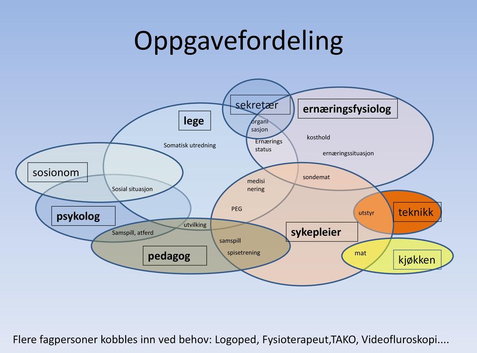 sondemat psykolog utvilking Samspill, atferd pedagog PEG samspill spisetrening sykepleier