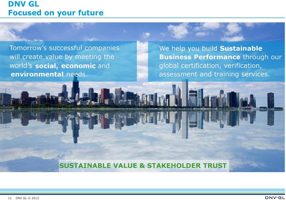 We help you build Sustainable Business Performance through our global