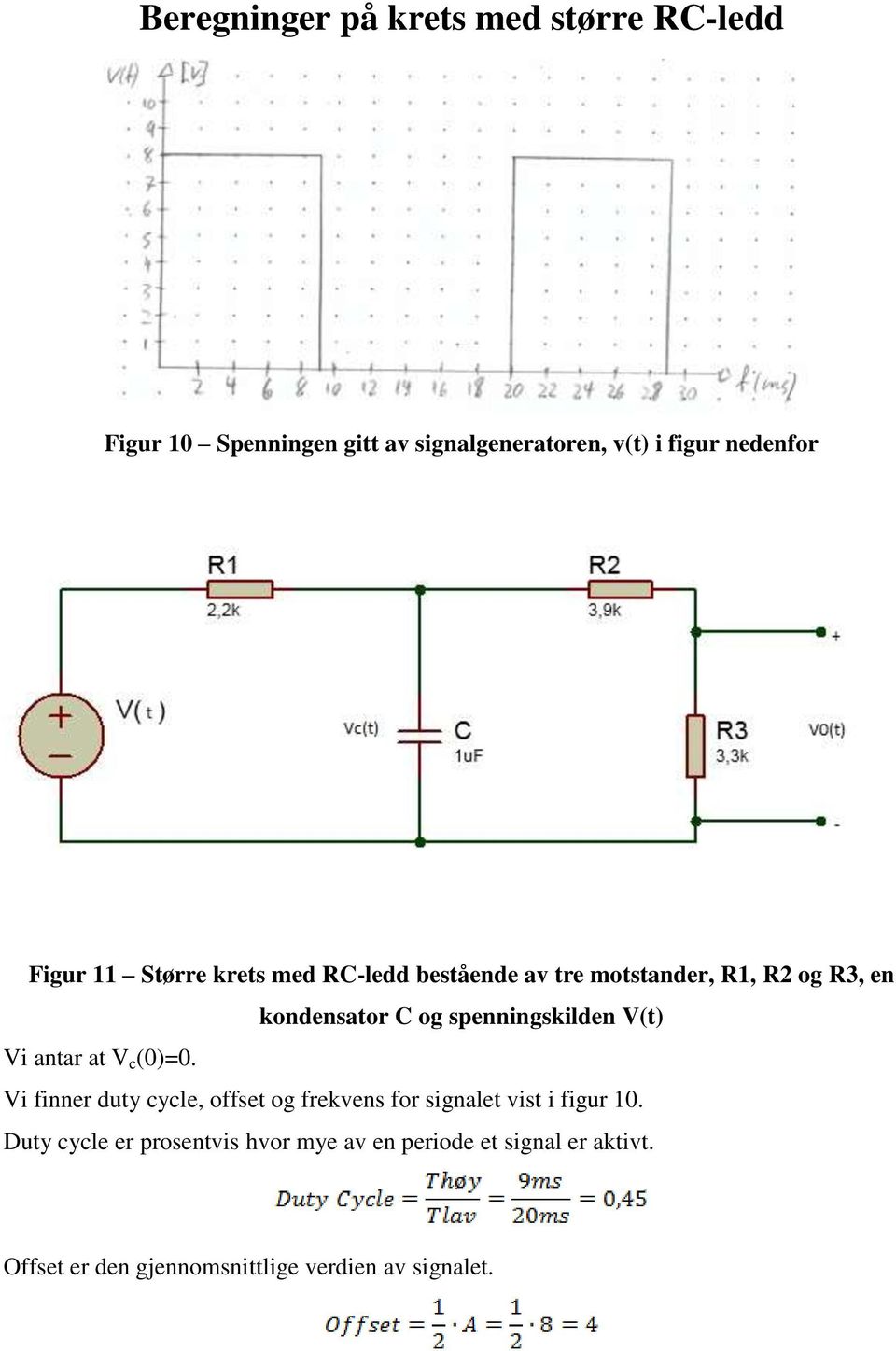 spenningskilden V(t) Vi antar at V c (0)=0.