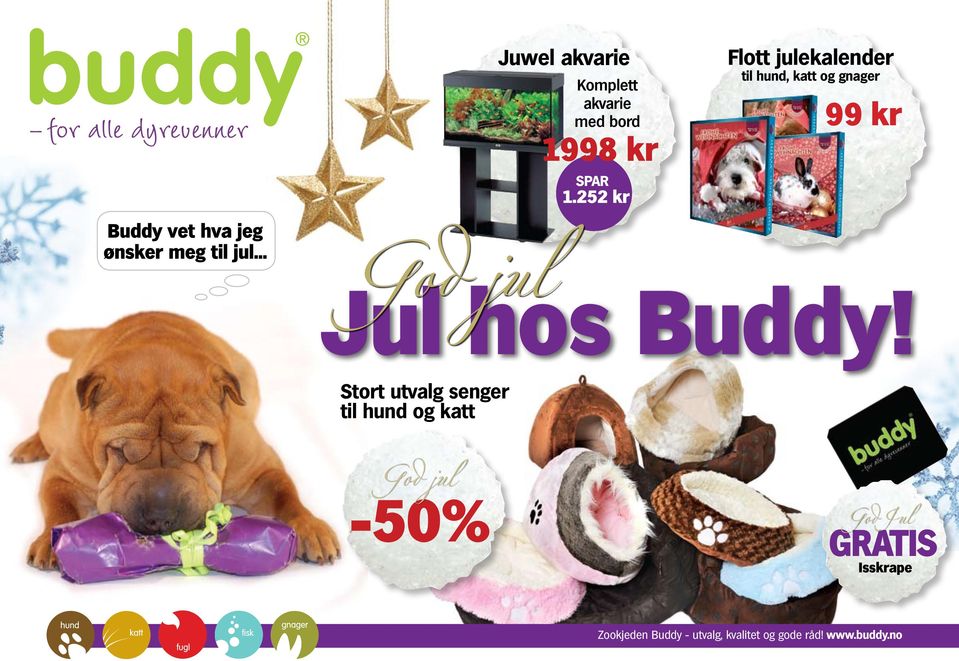 252 kr Flott julekalender til hund, katt og gnager Jul hos Buddy!