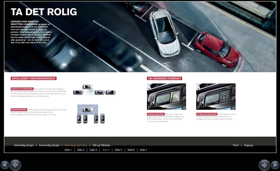 INTELLIGENT PARKERINGSHJELP 360 GRADERS OVERSIKT PARALLELLPARKERING.