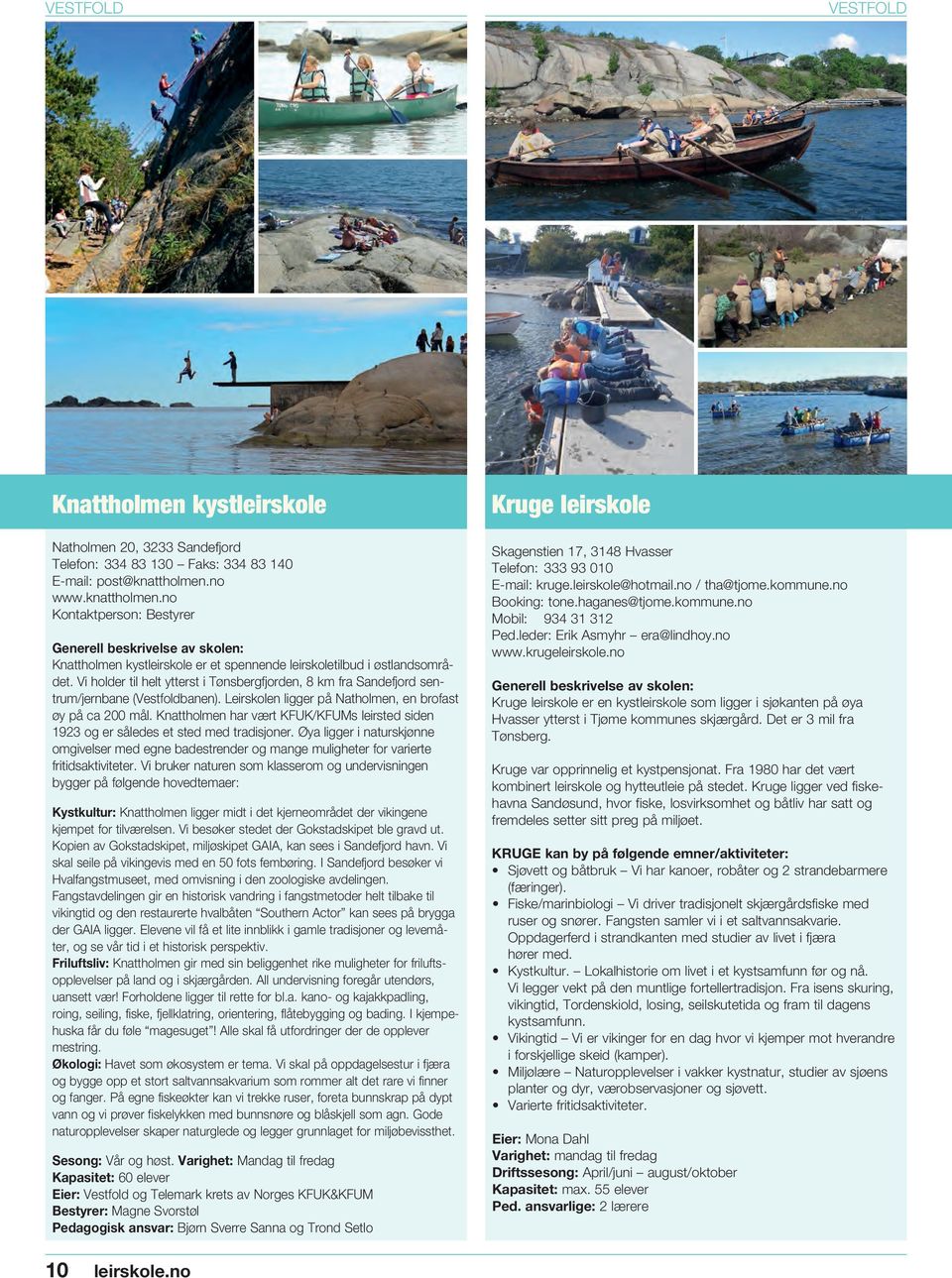 Vi holder til helt ytterst i Tønsbergfjorden, 8 km fra Sandefjord sentrum/jernbane (Vestfoldbanen). Leirskolen ligger på Natholmen, en brofast øy på ca 200 mål.