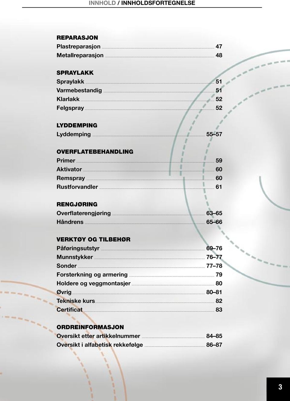 .. 63 65 Håndrens... 65 66 VERKTØY OG TILBEHØR Påføringsutstyr... 69 76 Munnstykker... 76 77 Sonder... 77 78 Forsterkning og armering.