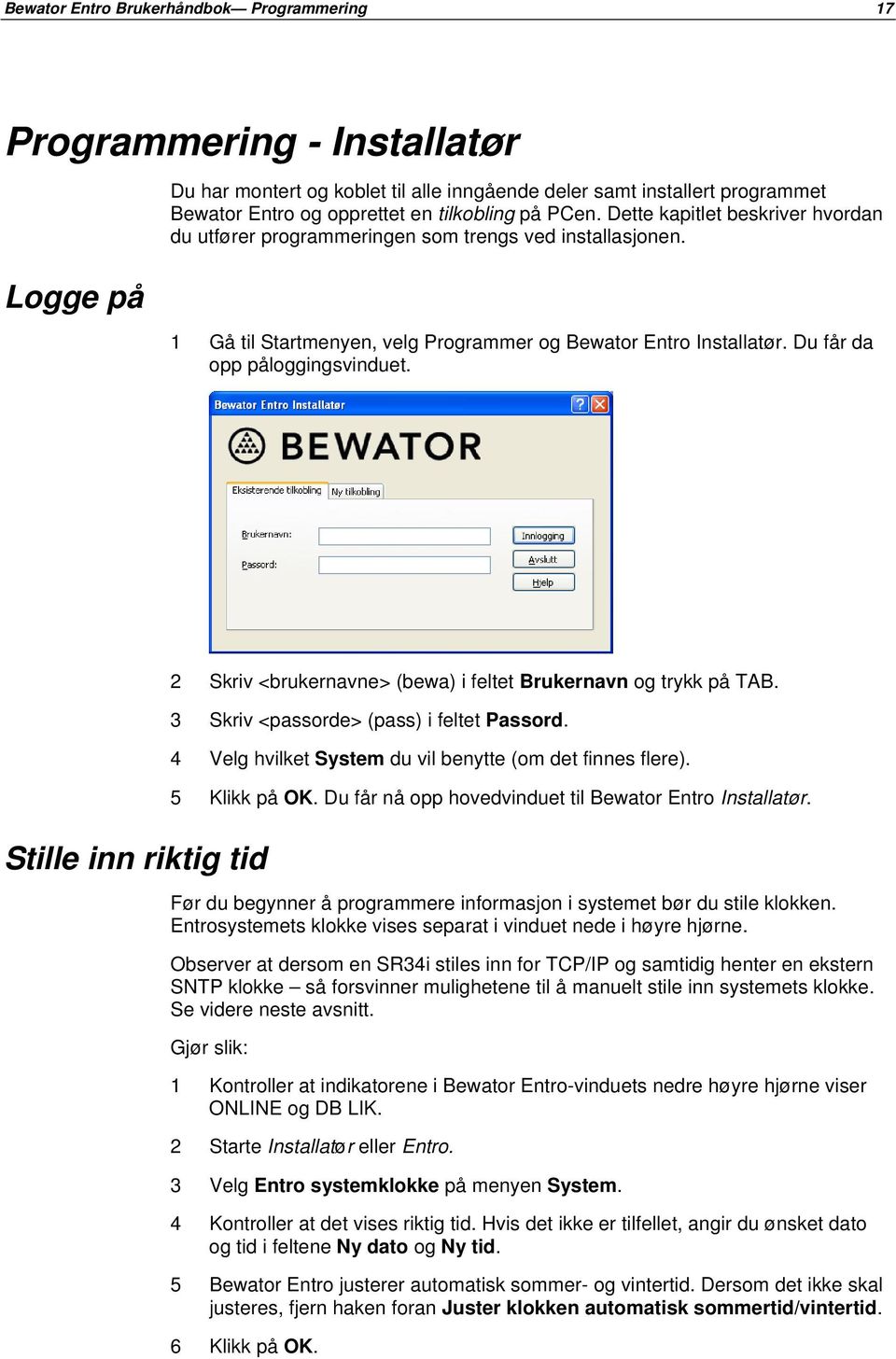 Bewator Entro Brukermanual - PDF Free Download