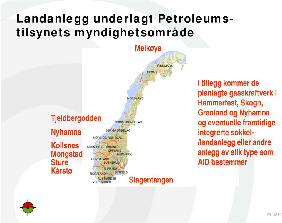 planlagte gasskraftverk i Hammerfest, Skogn, Grenland og Nyhamna og eventuelle