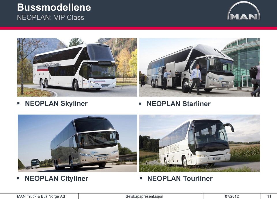 Bussmodellene NEOPLAN: VIP Class