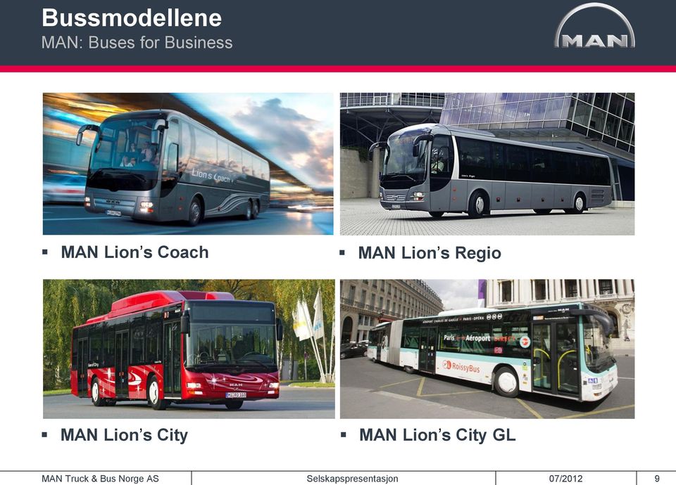 Bussmodellene MAN: Buses for Business