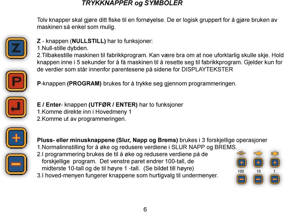 Gjelder kun for de verdier som står innenfor parentesene på sidene for DISPLAYTEKSTER P-knappen (PROGRAM) brukes for å trykke seg gjennom programmeringen.