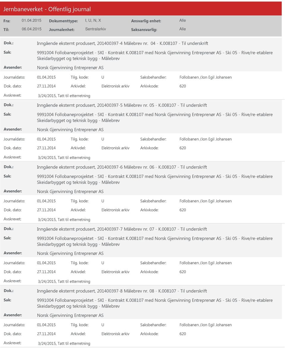 2014 Arkivdel: Elektronisk arkiv Arkivkode: 620 3/24/2015, Tatt til etterretning Inngående eksternt produsert, 201400397-5 Målebrev nr. 05 - K.