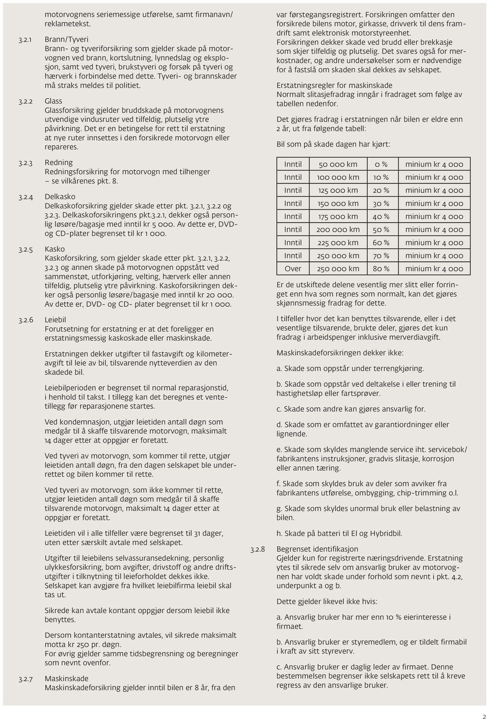 med dette. Tyveri- og brannskader må straks meldes til politiet. 3.2.2 Glass Glassforsikring gjelder bruddskade på motorvognens utvendige vindusruter ved tilfeldig, plutselig ytre påvirkning.