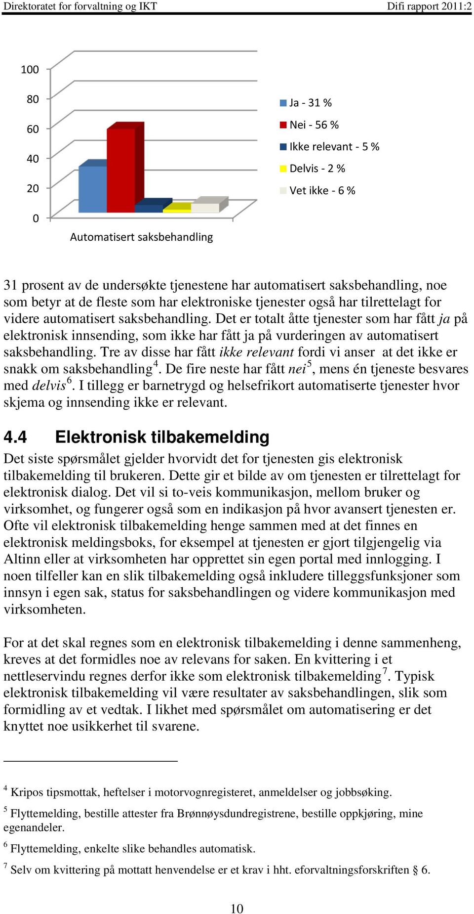 Det er totalt åtte tjenester som har fått ja på elektronisk innsending, som ikke har fått ja på vurderingen av automatisert saksbehandling.