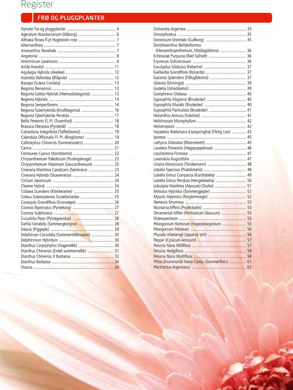 .. 1 Begonia Ealtior-Hybrids (Hiemaslisbegonia)... 1 Begonia Hybrida... 1 Begonia Semperflorens... 1 Begonia Tuberhybrida (nollbegonia)... 16 Begonia Tyberhybrida Pendula... 17 Bellis Perennis FL.