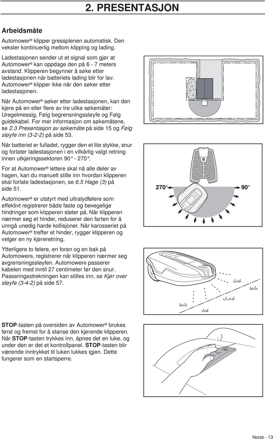 Automower klipper ikke når den søker etter ladestasjonen.