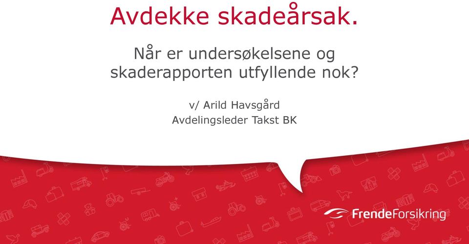 skaderapporten utfyllende nok?