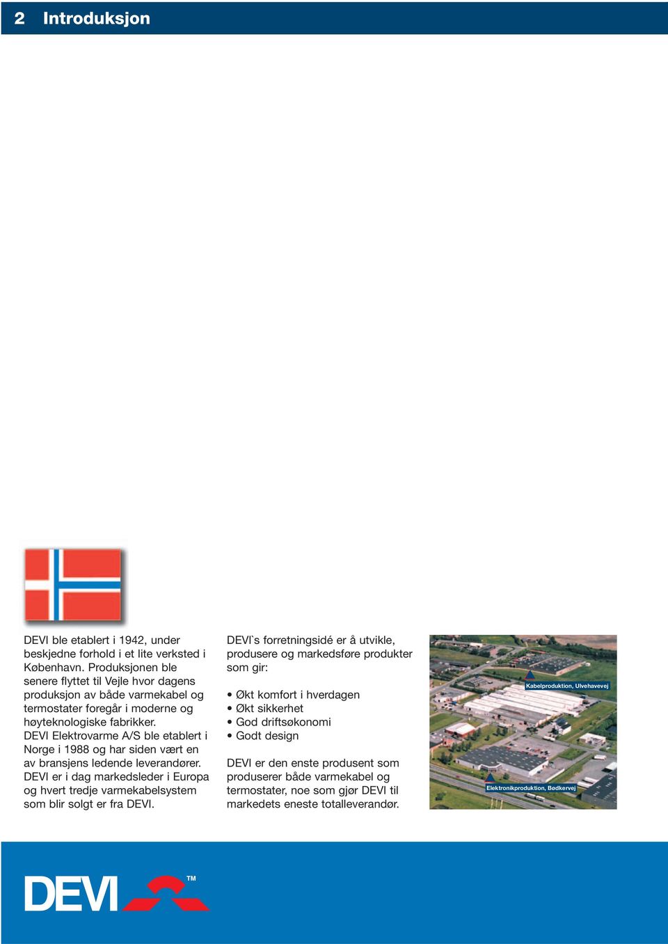 DEVI Elektrovarme A/S ble etablert i Norge i 1988 og har siden vært en av bransjens ledende leverandører.