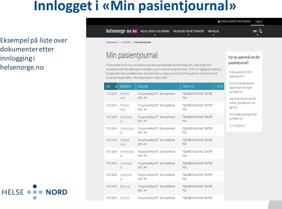 på liste over dokumenter