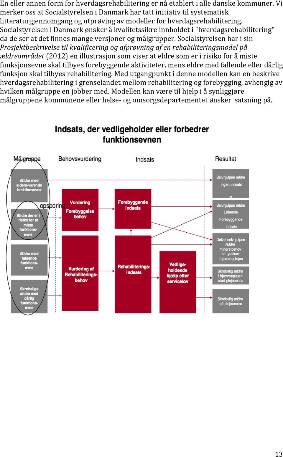 Socialstyrelsen i Danmark ønsker å kvalitetssikre innholdet i "hverdagsrehabilitering" da de ser at det finnes mange versjoner og målgrupper.