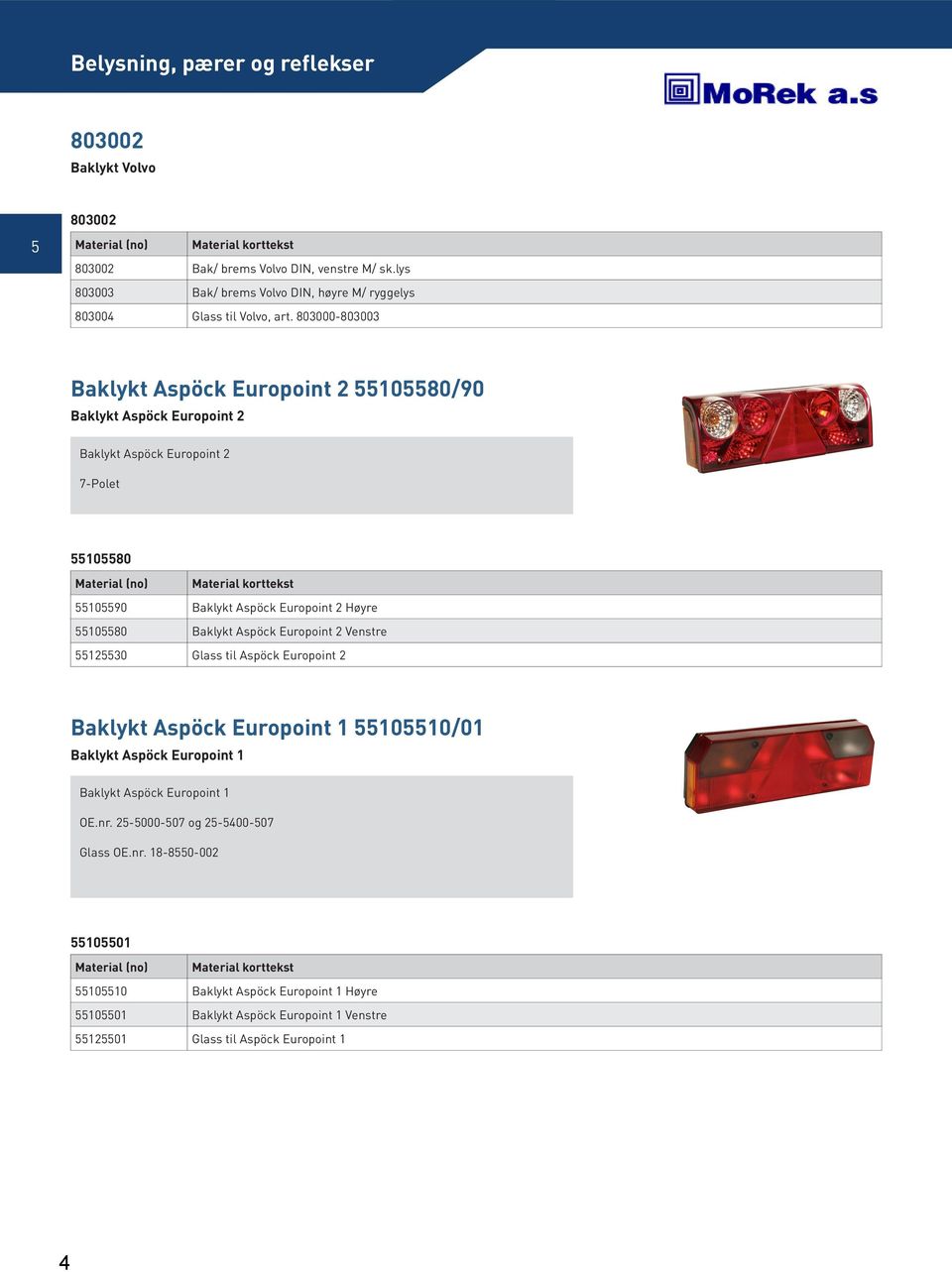 Baklykt Aspöck Europoint 2 Venstre 1230 Glass til Aspöck Europoint 2 Baklykt Aspöck Europoint 1 1010/01 Baklykt Aspöck Europoint 1 Baklykt Aspöck Europoint 1